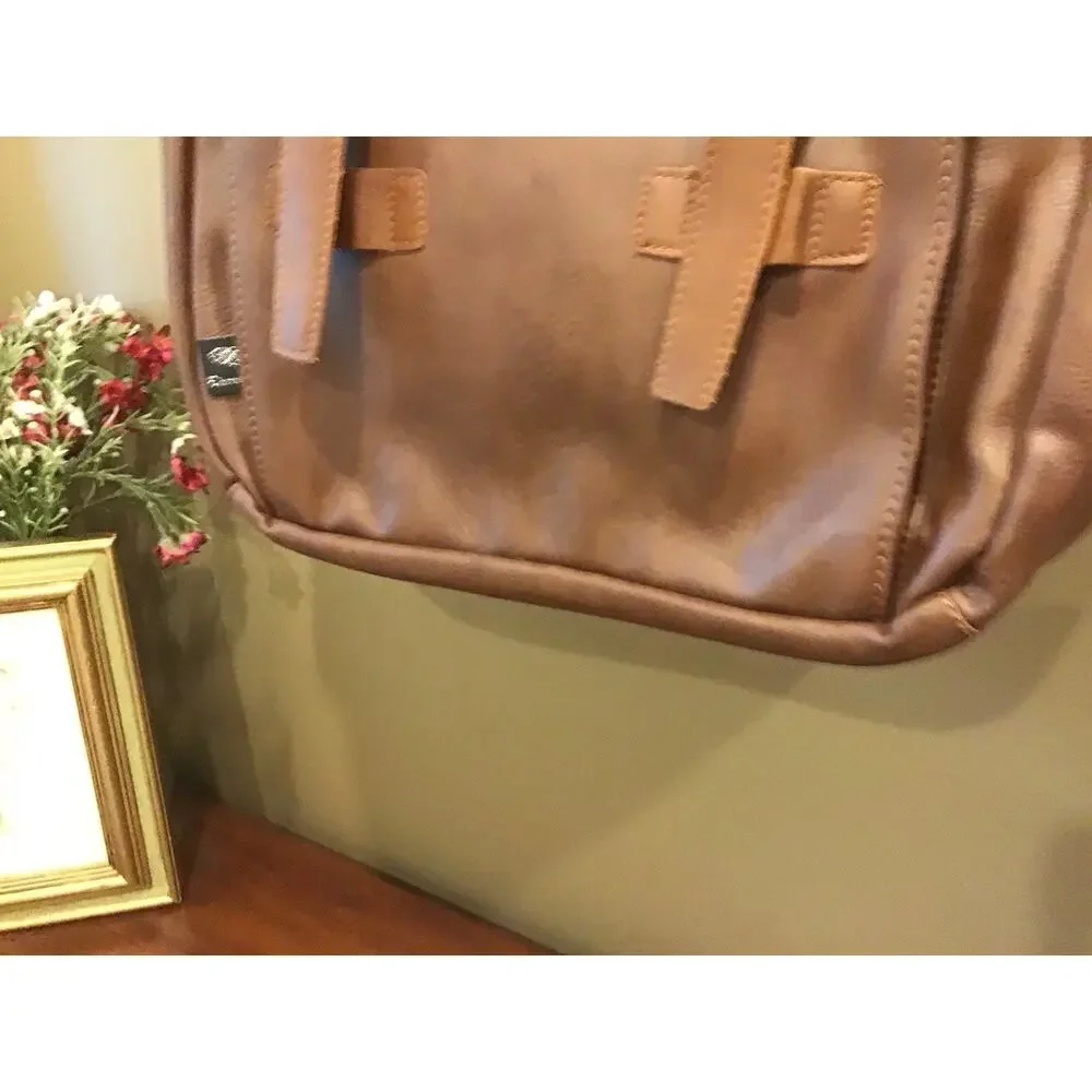 Vegan Leather Bag/Backpack With Adjustable Strap Laptop Compartment College